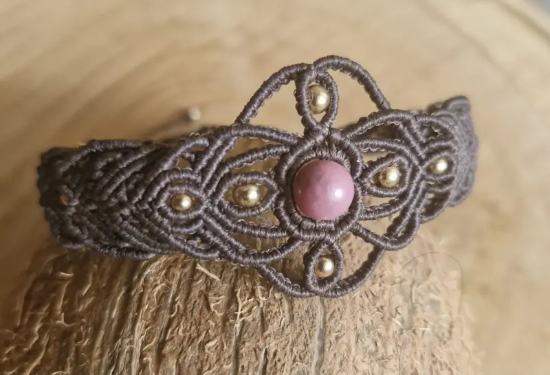 Image principale de Bracelet avec perle en rhodonite